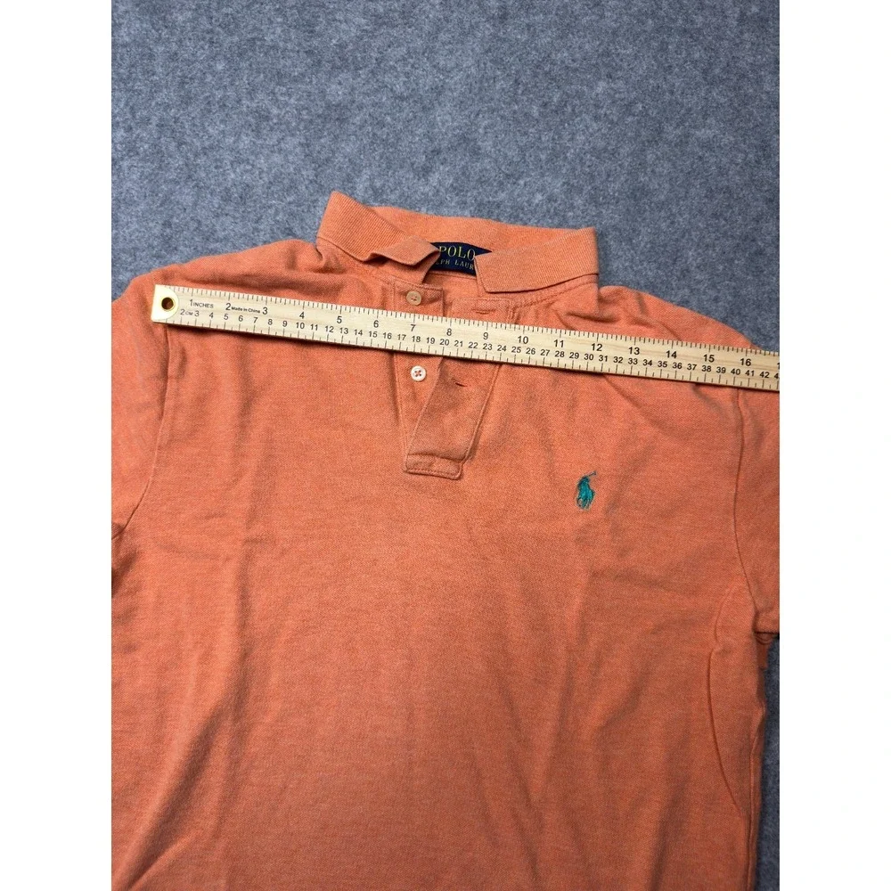 Polo‎ Ralph Lauren Shirt Mens Small Orange Site Slits High Low Hem Golf Tennis